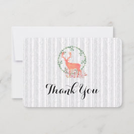 Convite Casamento Botânico Rustic Reindeer Obrigado