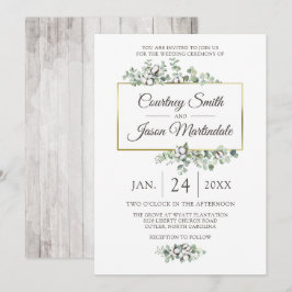 Convite Casamento Botânico Rustic Southern Cotton Boll