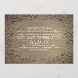 Convite casamento botânico rústico vintage