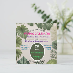 Convite Casamento Botânico Simples