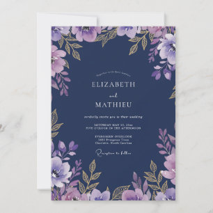 Convite Casamento Botânico Suave Lavanda