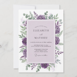 Convite Casamento Botânico Sublime Roxo