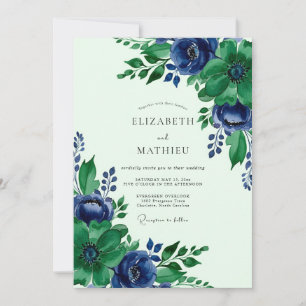 Convite Casamento Botânico Sublime Verde Esmeralda