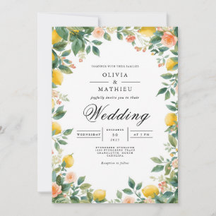 Convite Casamento Botânico Sunny Citrus Archway