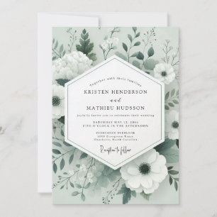 Convite Casamento Botânico Tonal Sage