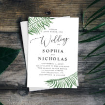 Casamento botânico tropical aquarela. Folhas de pa