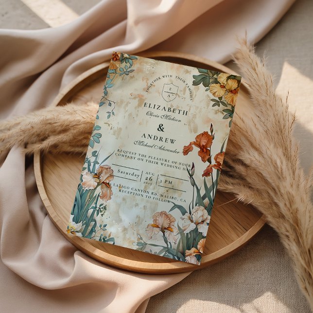 Convite Casamento Botânico Tropical Vintage (Criador carregado)