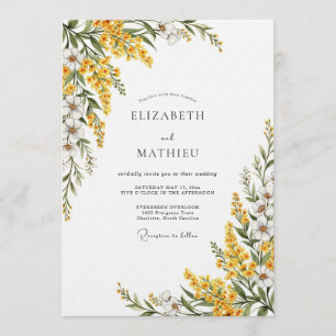 Convite Casamento Botânico Verde-Amarelo