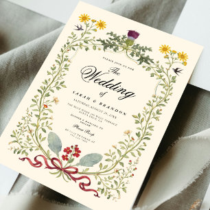 Convite Casamento Botânico Vitoriano de Luxo