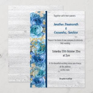 CONVITE CASAMENTO BRANCO BONITO AZUL-RUSTICO DE MARINHO FL