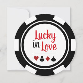 Convite Casamento Branco Chip Black Com Sorte De Amor