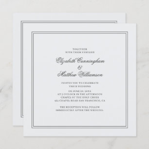 Convite Casamento Branco Clássico Elegante