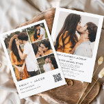 Convite Casamento Branco com código QR de Foto Minimalista<br><div class="desc">5 (5) Colagem de Fotografias Minimalista de Colagem de Fotografias Convite para Casamento de Código QR Moderno Elegante. Os cartões de convite para o casamento contêm uma tipografia moderna que é elegante,  simples e moderna para usar depois de você celebrar o dia de casamento simples e minimalista.</div>