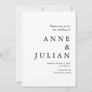 Convite Casamento Branco com uma foto & Código QR