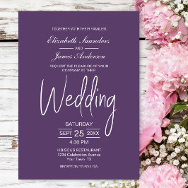 Convite Casamento Branco da Lavanda Minimalista Elegante