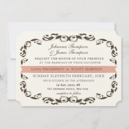 Convite Casamento Branco de Flourish Flourish, vitoriano e