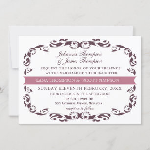 Convite Casamento Branco de Flourish Flourish, Vitoriano E