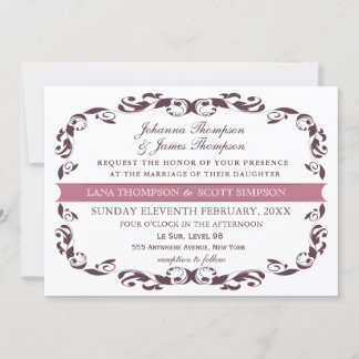 Convite Casamento Branco de Flourish Flourish, Vitoriano E
