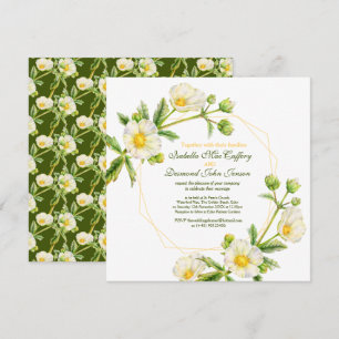 Convite Casamento branco de rosa branco