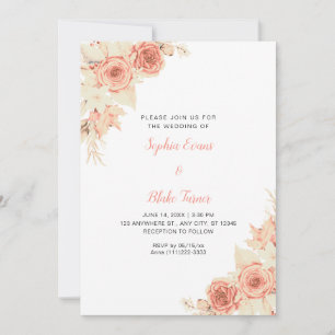 Convite Casamento Branco de Rosas Laranja Elegantes Russos