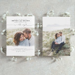 Convite Casamento Branco de Sobreposição de Fotos Elegante<br><div class="desc">Modernos e mínimos convites para fotos de casamento</div>