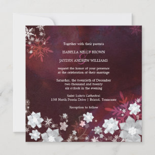 Convite Casamento branco do Merlot n de Blings do inverno