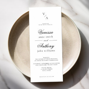 Convite Casamento Branco e Negro Clássico Elegante