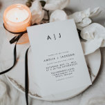 Convite Casamento Branco E Preto Do Monograma Moderno<br><div class="desc">Este é um convite de casamento moderno com layout minimalista e fonte única. Todas as cores são editáveis. // Para designs correspondentes, procure "HARLOW" na certeira loja Nicole Zazzle. * Se você gosta deste design, mas não o vê disponível para algo que você está procurando, por favor, entre em contato...</div>