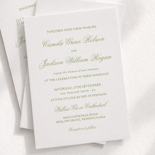 Convite Casamento Branco e Verde