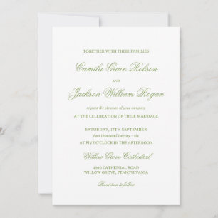 Convite Casamento Branco e Verde