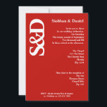 Convite Casamento Branco e Vermelho do Monograma Negrito<br><div class="desc">Texto preto monograma de convites para casamento vermelho e branco - modernos anúncios de casamento ... anúncios de casamento totalmente personalizáveis de Ricaso NOTA VOCÊ PODE CLICAR EM PERSONALIZAR PARA MOVER AS INICIAIS PARA A POSIÇÃO CORRETA SE A SUA NÃO FUNCIONAR CORRETAMENTE .. SIMPLESMENTE REPOSIÇÃO USANDO AS SEÇÕES PARA CIMA...</div>