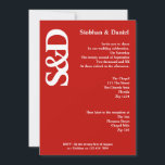 Convite Casamento Branco e Vermelho do Monograma Negrito<br><div class="desc">Texto preto monograma de convites para casamento vermelho e branco - modernos anúncios de casamento ... anúncios de casamento totalmente personalizáveis de Ricaso NOTA VOCÊ PODE CLICAR EM PERSONALIZAR PARA MOVER AS INICIAIS PARA A POSIÇÃO CORRETA SE A SUA NÃO FUNCIONAR CORRETAMENTE .. SIMPLESMENTE REPOSIÇÃO USANDO AS SEÇÕES PARA CIMA...</div>