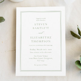 Convite Casamento Branco Elegante e Verde