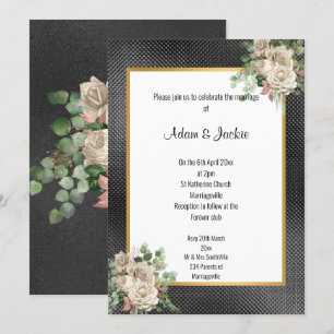 CONVITE CASAMENTO BRANCO EUCALYPTUS DE ROSA INCORPORADO PR
