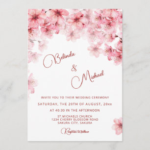 Convite Casamento Branco Flor de Cerejeira