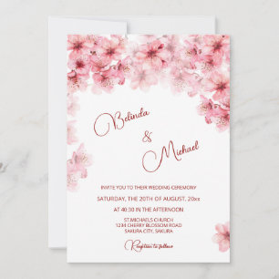Convite Casamento Branco Flor de Cerejeira