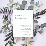 Convite Casamento Branco Moderno<br><div class="desc">Apresentando nosso design de Convite para Casamento Moderno Branco, uma verdadeira representação do minimalismo moderno e da elegância. Com a sua única mistura de elementos criativos e quic design, essa design é perfeita para aqueles que buscam uma estética polida e ousada em seu dia especial. Nossa tipografia quic off-set adiciona...</div>