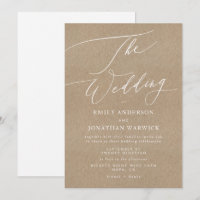 Casamento Branco Moderno de Kraft Calliografia Ele