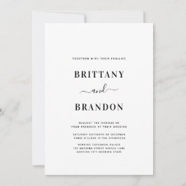 Convite Casamento Branco Moderno Minimalista