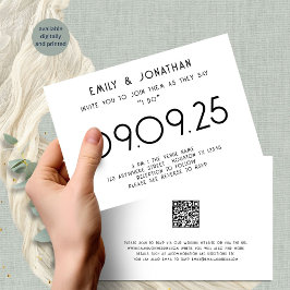 Convite Casamento Branco Negro da Tipografia Moderna