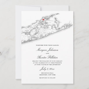 Convite Casamento Branco Negro Elegante do Mapa NY do Gree