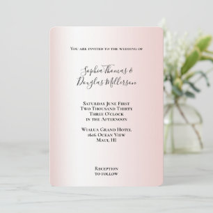 Convite Casamento Branco Peach Blush
