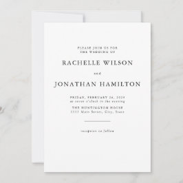 Convite Casamento Branco Preto com Foto Chic