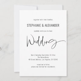 Convite Casamento Branco Preto do Código QR de Script Mode