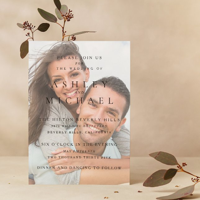 Convite Casamento branco preto no luxo elegante Vellum 4 F (Your Dream Wedding Awaits! Invite in Style 🌹💒 [Customize Your Invite])