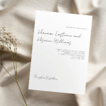 Casamento Branco Simples de Script Moderno Minimal