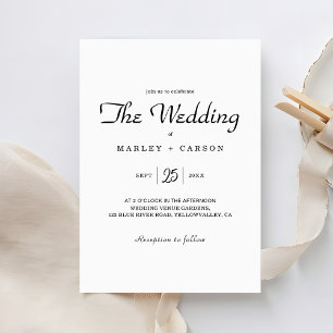 Convite Casamento Branco Simples Minimalista