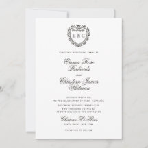 Casamento Brasão de Monograma Vintage Romântico