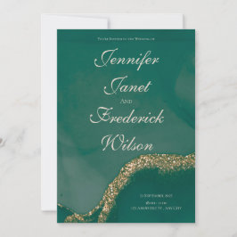 Convite Casamento Brilho Verde Tinta Álcool