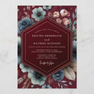 Convite Casamento Burgundy Dark Romance